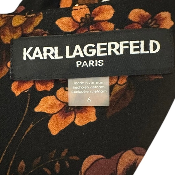 Karl Lagerfeld Paris Women’s Floral Peplum Sleeve Midi Dress ~ Size 6 ~ NWT - Picture 2 of 10